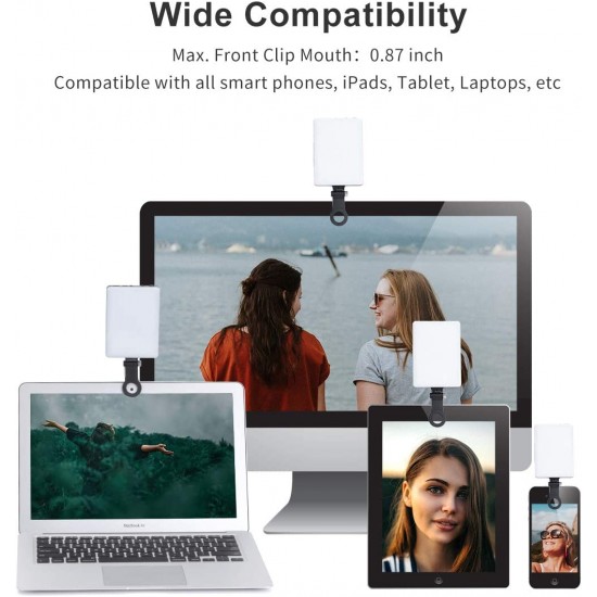 60 Pcs LED High Power Rechargeable Clip Fill Video Light with Front & Back Clip, Adjusted 3 Light Modes for Phone, iPhone, Android, iPad, Laptop, for Makeup, TikTok, Selfie, Vlog, Video Conference 60 Pcs LED High Power Rechargeable Clip Fill Video Light with Front & Back Clip, Adjusted 3 Light Modes for Phone, iPhone, Android, iPad, Laptop, for Makeup, TikTok, Selfie, Vlog, Video Conference