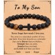 Cross Bracelet for Son, Grandson, Dad, Husband, Godfather, Men and Boys Gift - Birthday Graduation Retirement Christmas Christian Gift for Teens Boys Men