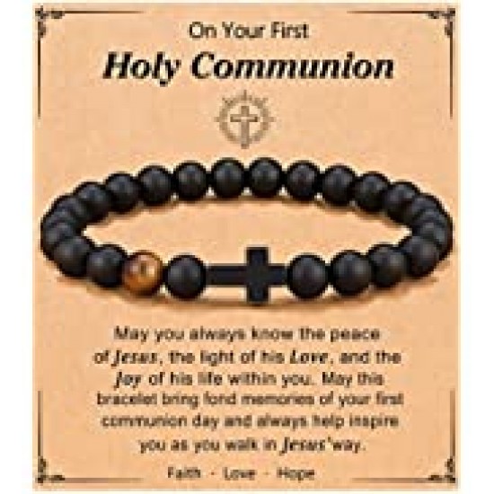 Cross Bracelet for Son, Grandson, Dad, Husband, Godfather, Men and Boys Gift - Birthday Graduation Retirement Christmas Christian Gift for Teens Boys Men