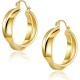 Double Hoops Twisted Earrings, Hypoallergenic Lightweight Earrings for Women