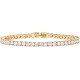 14K Gold Plated 4mm Cubic Zirconia Classic Tennis Bracelet Gold Bracelets for Women Size 6.5-7.5 Inch
