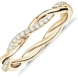 Cubic Zirconia Twisted Rope Eternity Band Ring for Women  Cubic Zirconia Twisted Rope Eternity Band Ring for Women