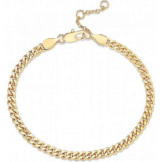 14K Gold Plated Chain Adjustable Bracelet for Women