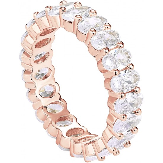 Oval Cubic Zirconia Love Ring Eternity Ring 5mm Stackable Rings for Women