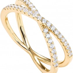 S925 Sterling Siver X Ring Simulated Diamond CZ Criss Cross Ring for Women S925 Sterling Siver X Ring Simulated Diamond CZ Criss Cross Ring for Women