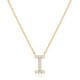 14K Gold Plated Cubic Zirconia Initial Necklace | Letter Dainty Necklaces for Women