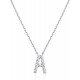 14K Gold Plated Cubic Zirconia Initial Necklace | Letter Dainty Necklaces for Women