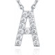 14K Gold Plated Cubic Zirconia Initial Necklace | Letter Dainty Necklaces for Women