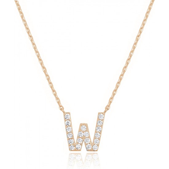 14K Gold Plated Cubic Zirconia Initial Necklace | Letter Dainty Necklaces for Women 14K Gold Plated Cubic Zirconia Initial Necklace | Letter Dainty Necklaces for Women