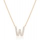 14K Gold Plated Cubic Zirconia Initial Necklace | Letter Dainty Necklaces for Women