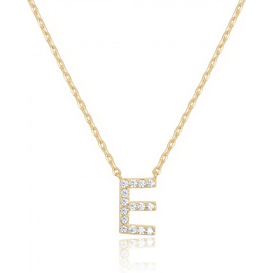 14K Gold Plated Cubic Zirconia Initial Necklace | Letter Dainty Necklaces for Women 14K Gold Plated Cubic Zirconia Initial Necklace | Letter Dainty Necklaces for Women