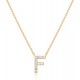 14K Gold Plated Cubic Zirconia Initial Necklace | Letter Dainty Necklaces for Women