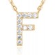 14K Gold Plated Cubic Zirconia Initial Necklace | Letter Dainty Necklaces for Women