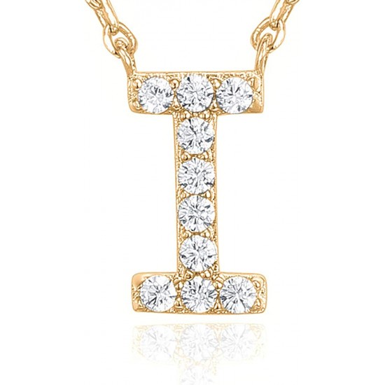 14K Gold Plated Cubic Zirconia Initial Necklace | Letter Dainty Necklaces for Women 14K Gold Plated Cubic Zirconia Initial Necklace | Letter Dainty Necklaces for Women