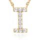 14K Gold Plated Cubic Zirconia Initial Necklace | Letter Dainty Necklaces for Women