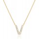 14K Gold Plated Cubic Zirconia Initial Necklace | Letter Dainty Necklaces for Women