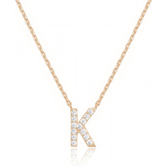 14K Gold Plated Cubic Zirconia Initial Necklace | Letter Dainty Necklaces for Women 14K Gold Plated Cubic Zirconia Initial Necklace | Letter Dainty Necklaces for Women