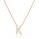 14K Gold Plated Cubic Zirconia Initial Necklace | Letter Dainty Necklaces for Women