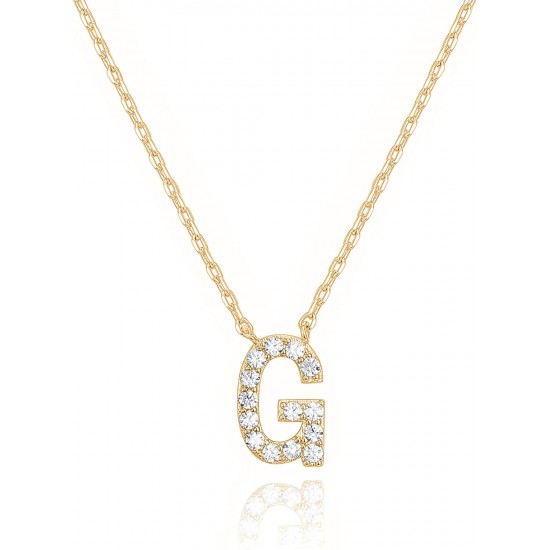14K Gold Plated Cubic Zirconia Initial Necklace | Letter Dainty Necklaces for Women 14K Gold Plated Cubic Zirconia Initial Necklace | Letter Dainty Necklaces for Women