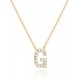 14K Gold Plated Cubic Zirconia Initial Necklace | Letter Dainty Necklaces for Women