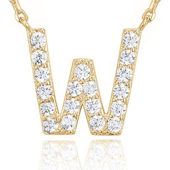 14K Gold Plated Cubic Zirconia Initial Necklace | Letter Dainty Necklaces for Women 14K Gold Plated Cubic Zirconia Initial Necklace | Letter Dainty Necklaces for Women