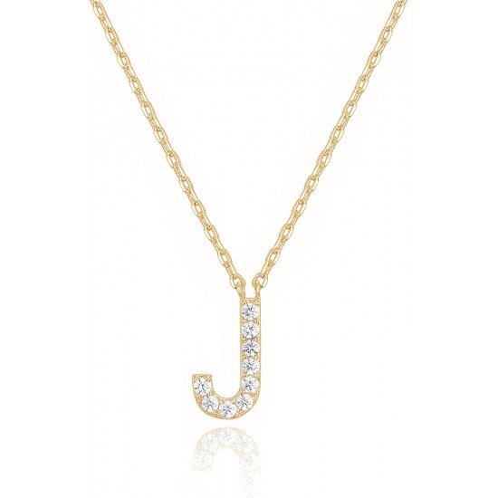 14K Gold Plated Cubic Zirconia Initial Necklace | Letter Dainty Necklaces for Women 14K Gold Plated Cubic Zirconia Initial Necklace | Letter Dainty Necklaces for Women