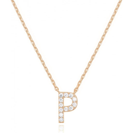14K Gold Plated Cubic Zirconia Initial Necklace | Letter Dainty Necklaces for Women 14K Gold Plated Cubic Zirconia Initial Necklace | Letter Dainty Necklaces for Women
