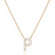 14K Gold Plated Cubic Zirconia Initial Necklace | Letter Dainty Necklaces for Women