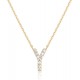 14K Gold Plated Cubic Zirconia Initial Necklace | Letter Dainty Necklaces for Women