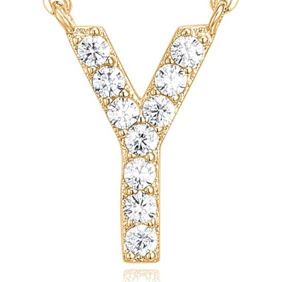 14K Gold Plated Cubic Zirconia Initial Necklace | Letter Dainty Necklaces for Women 14K Gold Plated Cubic Zirconia Initial Necklace | Letter Dainty Necklaces for Women