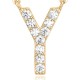 14K Gold Plated Cubic Zirconia Initial Necklace | Letter Dainty Necklaces for Women