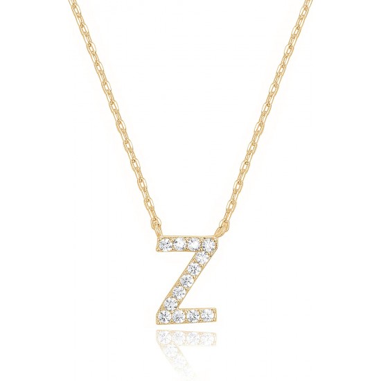 14K Gold Plated Cubic Zirconia Initial Necklace | Letter Dainty Necklaces for Women 14K Gold Plated Cubic Zirconia Initial Necklace | Letter Dainty Necklaces for Women