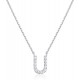 14K Gold Plated Cubic Zirconia Initial Necklace | Letter Dainty Necklaces for Women