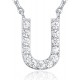 14K Gold Plated Cubic Zirconia Initial Necklace | Letter Dainty Necklaces for Women