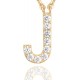 14K Gold Plated Cubic Zirconia Initial Necklace | Letter Dainty Necklaces for Women