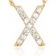 14K Gold Plated Cubic Zirconia Initial Necklace | Letter Dainty Necklaces for Women