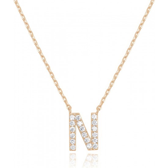 14K Gold Plated Cubic Zirconia Initial Necklace | Letter Dainty Necklaces for Women 14K Gold Plated Cubic Zirconia Initial Necklace | Letter Dainty Necklaces for Women