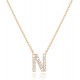 14K Gold Plated Cubic Zirconia Initial Necklace | Letter Dainty Necklaces for Women 14K Gold Plated Cubic Zirconia Initial Necklace | Letter Dainty Necklaces for Women