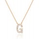 14K Gold Plated Cubic Zirconia Initial Necklace | Letter Dainty Necklaces for Women