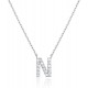 14K Gold Plated Cubic Zirconia Initial Necklace | Letter Dainty Necklaces for Women