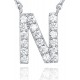 14K Gold Plated Cubic Zirconia Initial Necklace | Letter Dainty Necklaces for Women