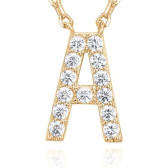 14K Gold Plated Cubic Zirconia Initial Necklace | Letter Dainty Necklaces for Women 14K Gold Plated Cubic Zirconia Initial Necklace | Letter Dainty Necklaces for Women