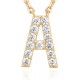 14K Gold Plated Cubic Zirconia Initial Necklace | Letter Dainty Necklaces for Women