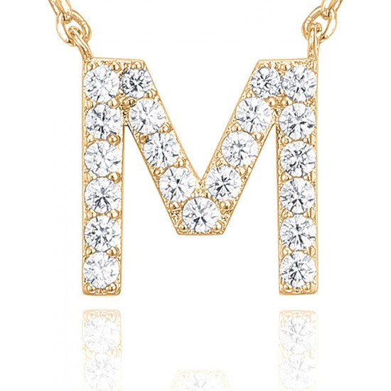 14K Gold Plated Cubic Zirconia Initial Necklace | Letter Dainty Necklaces for Women 14K Gold Plated Cubic Zirconia Initial Necklace | Letter Dainty Necklaces for Women