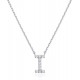 14K Gold Plated Cubic Zirconia Initial Necklace | Letter Dainty Necklaces for Women