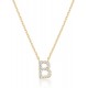 14K Gold Plated Cubic Zirconia Initial Necklace | Letter Dainty Necklaces for Women