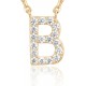 14K Gold Plated Cubic Zirconia Initial Necklace | Letter Dainty Necklaces for Women