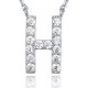 14K Gold Plated Cubic Zirconia Initial Necklace | Letter Dainty Necklaces for Women