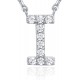 14K Gold Plated Cubic Zirconia Initial Necklace | Letter Dainty Necklaces for Women