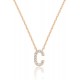 14K Gold Plated Cubic Zirconia Initial Necklace | Letter Dainty Necklaces for Women